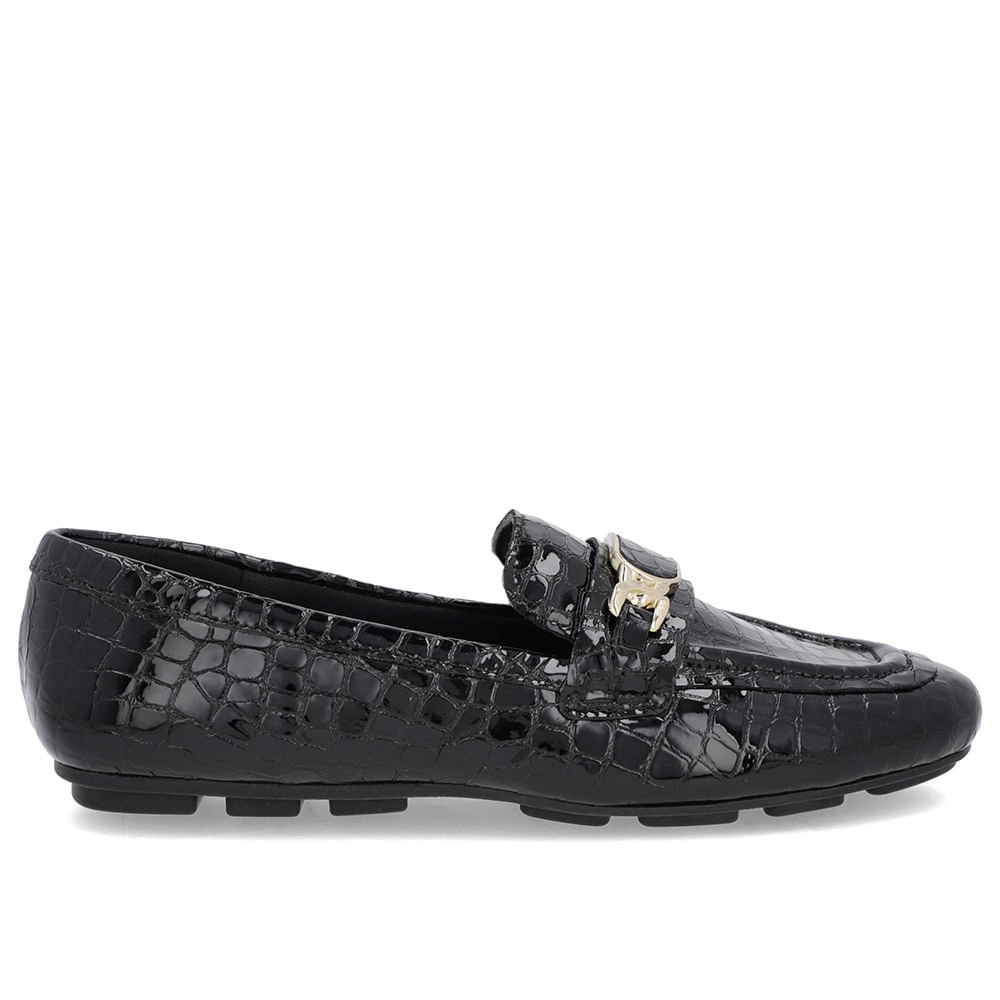 Loafer Preto Verniz Croco Bridão