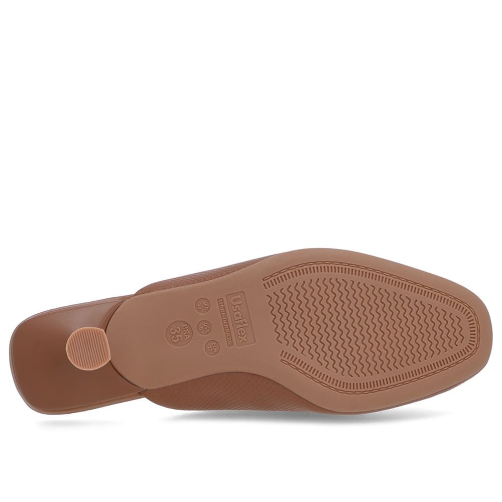 Mule Marrom Couro Salto Kitten Marrom 5