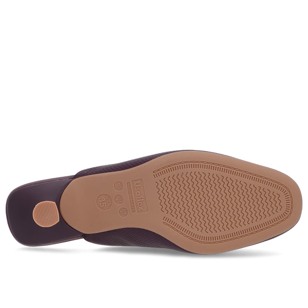 Mule Roxa Couro Salto Kitten Roxo 5