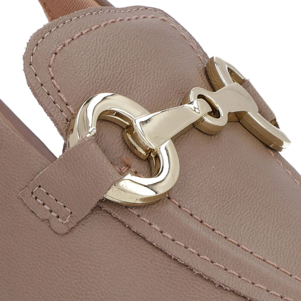 Slingback Marrom Tira Calcanhar Couro Bridão Marrom 4