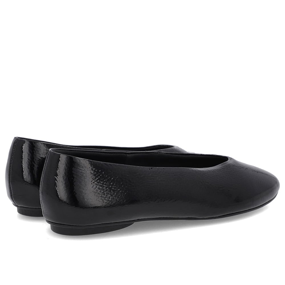 Sapatilha Preta Verniz Recorte Redondo Preto 3