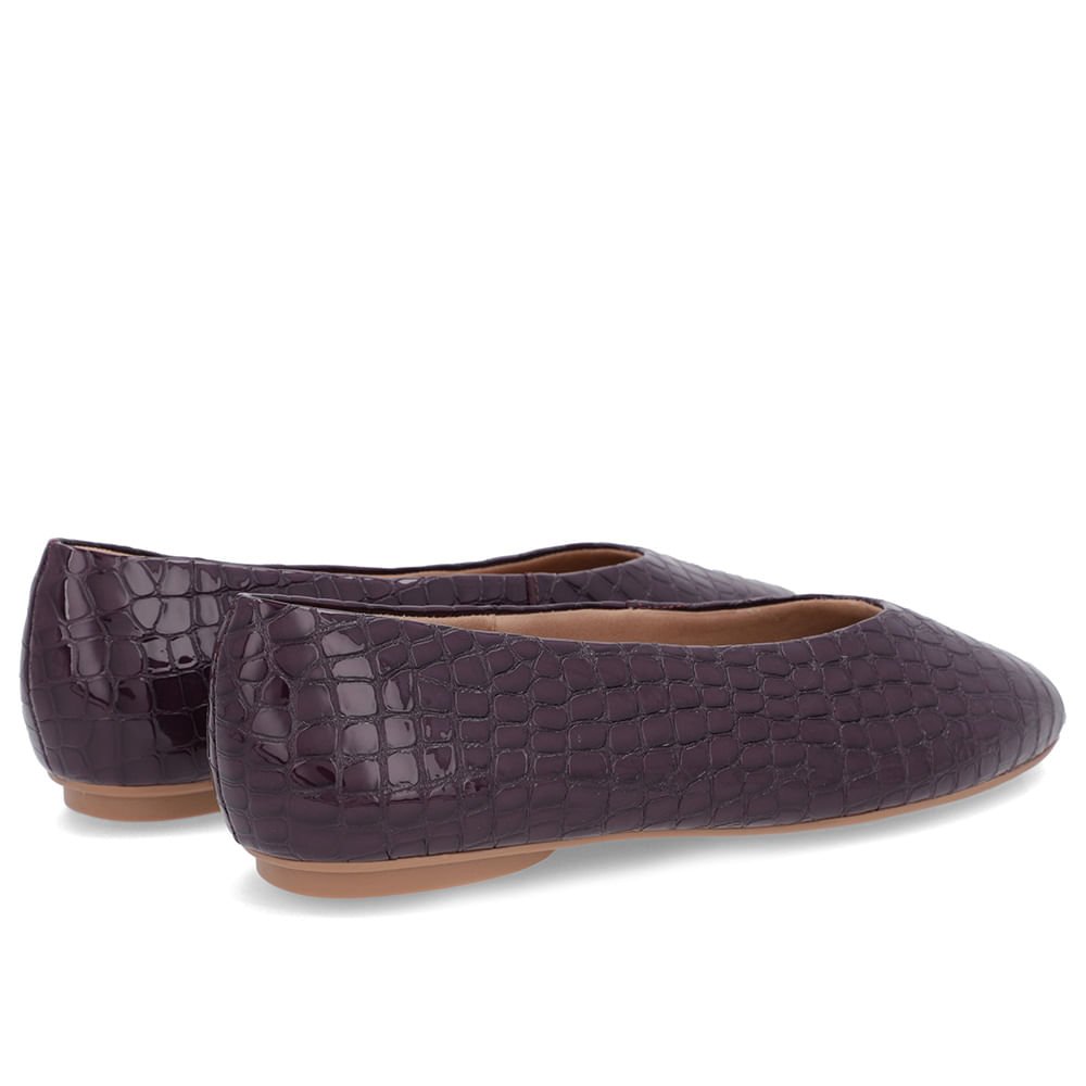 Sapatilha Roxa Verniz Croco Recorte Redondo Roxo 3