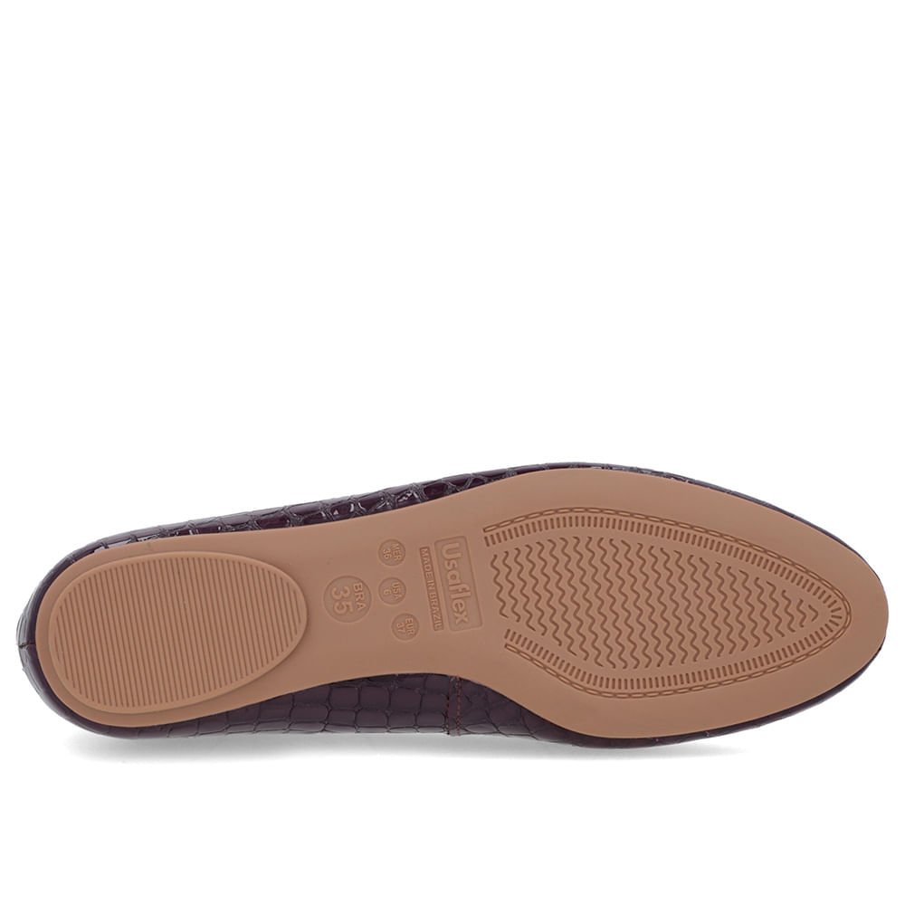 Sapatilha Roxa Verniz Croco Recorte Redondo Roxo 5