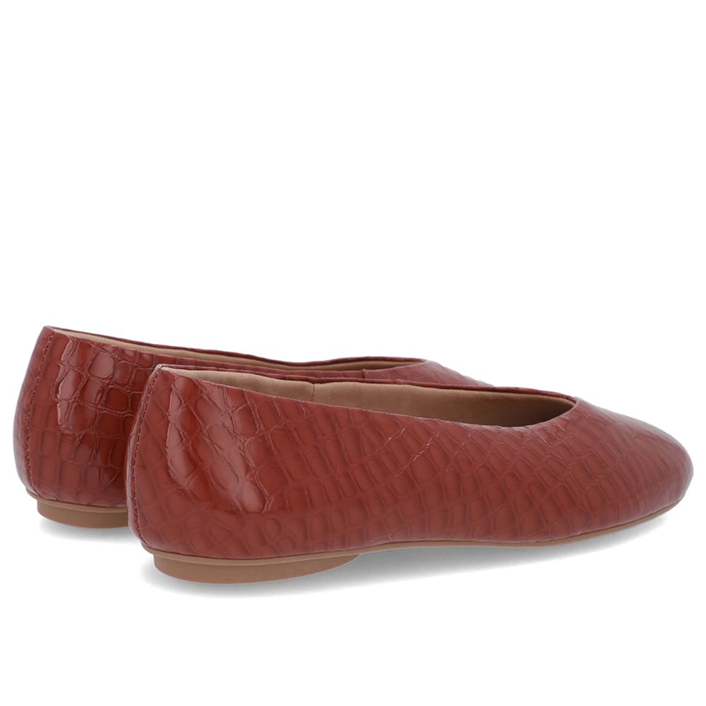 Sapatilha Marrom Verniz Croco Recorte Redondo Marrom 3