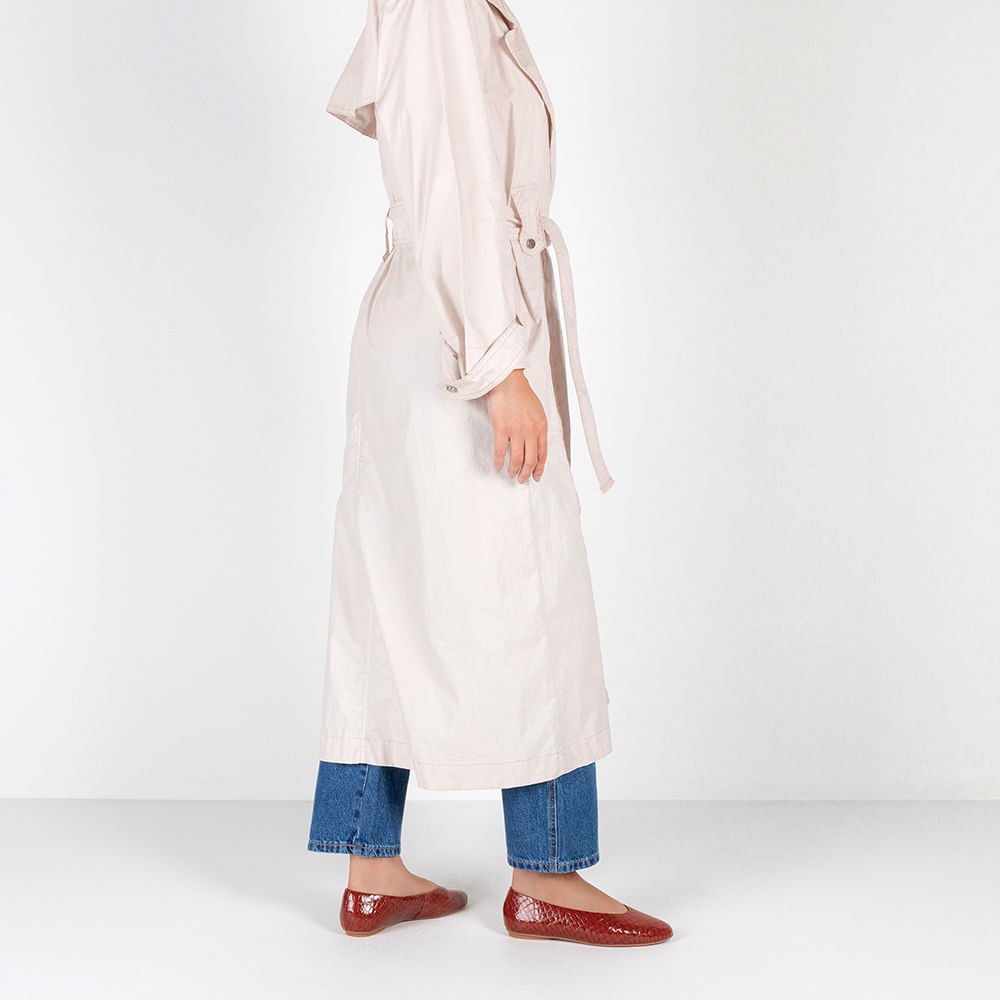 Sapatilha Marrom Verniz Croco Recorte Redondo Marrom 4