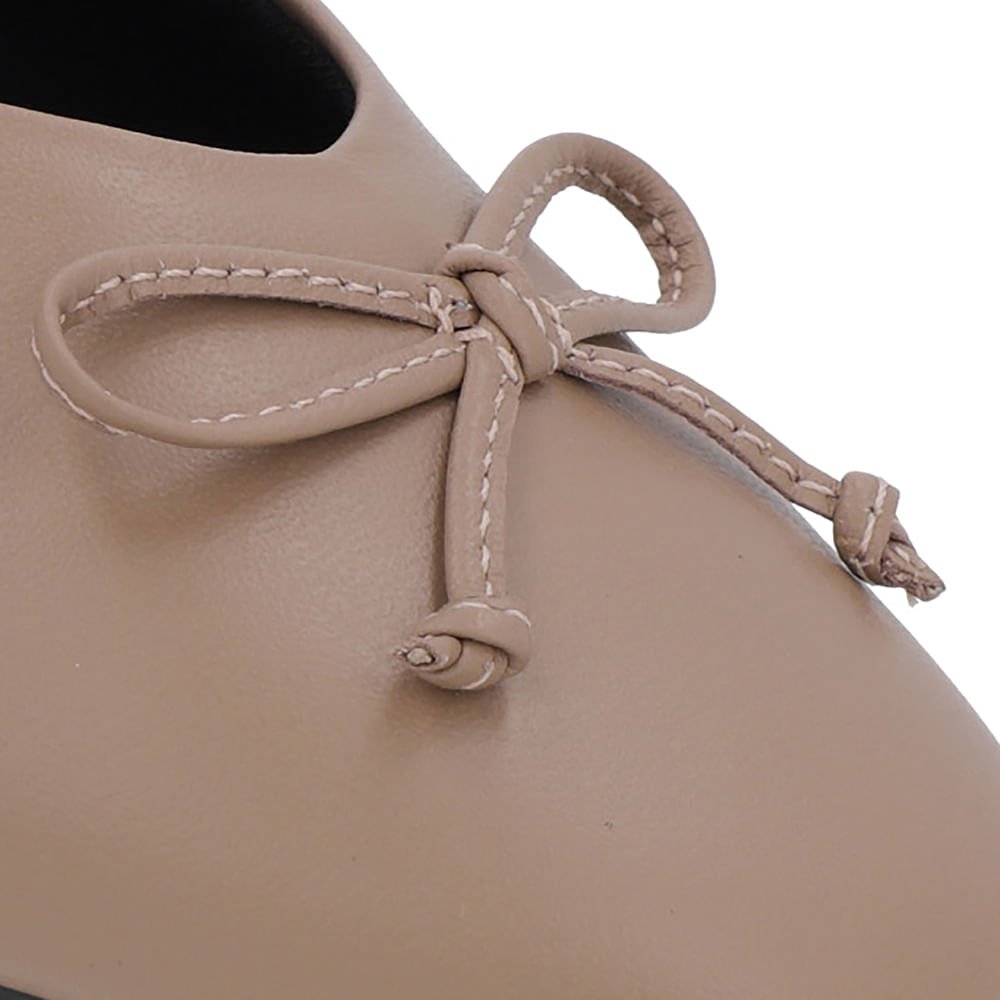 Sapatilha Marrom Couro Tira Elástico Rebite Marrom 4