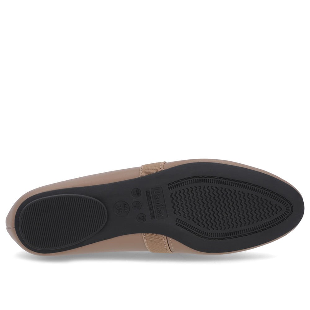 Sapatilha Marrom Couro Tira Elástico Rebite Marrom 5