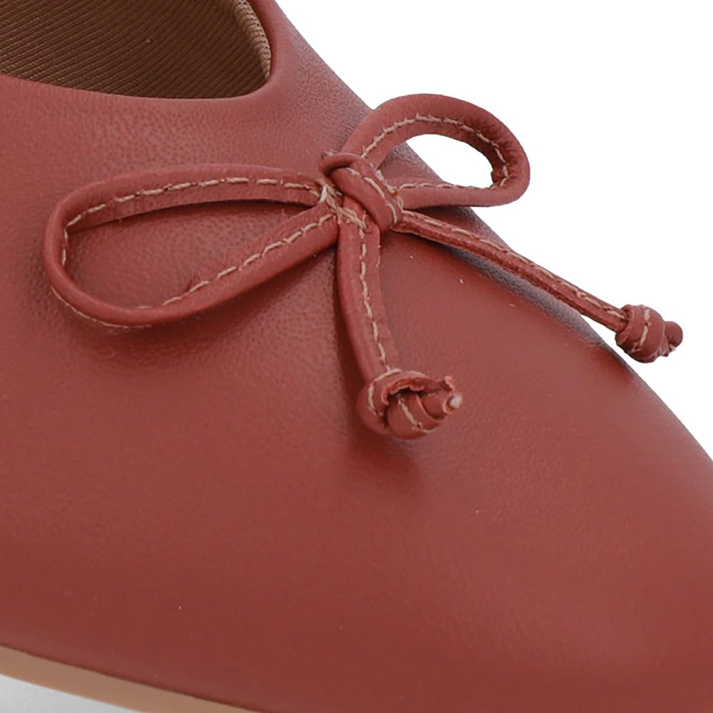 Sapatilha Marrom Couro Tira Elástico Rebite Marrom 4