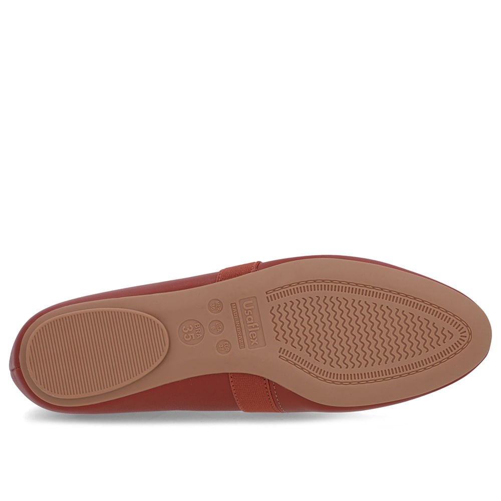 Sapatilha Marrom Couro Tira Elástico Rebite Marrom 5