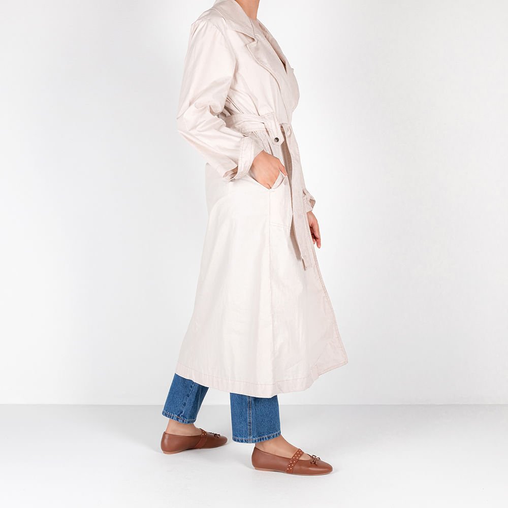 Sapatilha Marrom Couro Tira Elástico Rebite Marrom 4