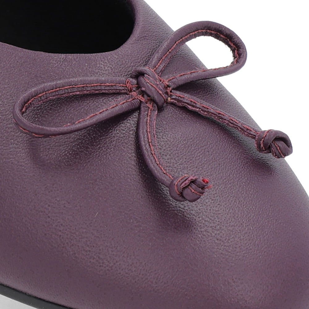 Sapatilha Roxa Couro Tira Elástico Rebite Roxo 4