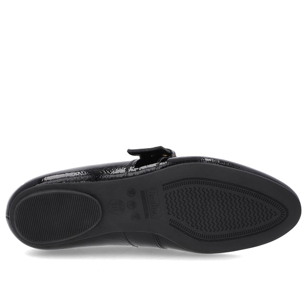 Sapatilha Preta Verniz Tira Fivela Preto 5