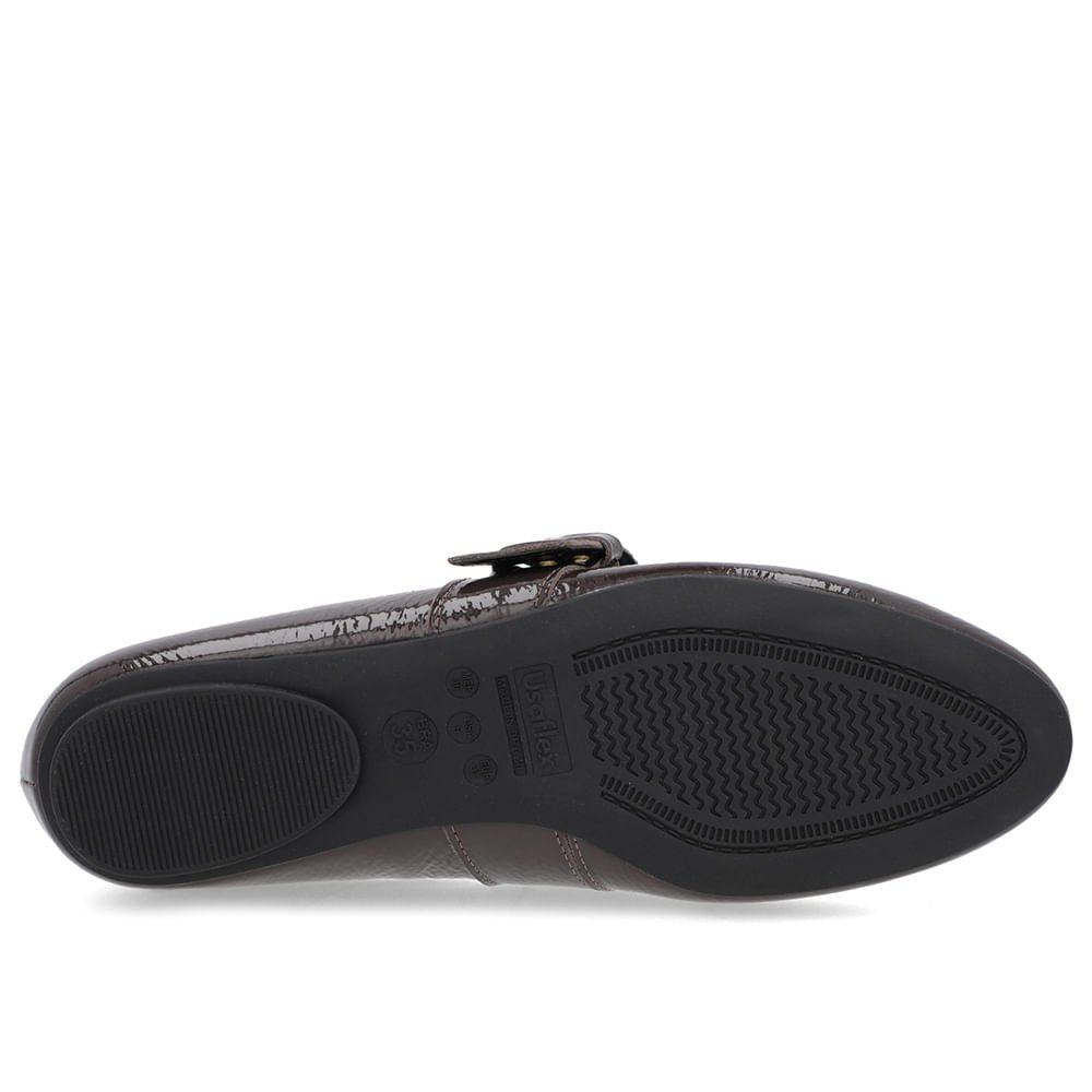 Sapatilha Marrom Verniz Tira Fivela Marrom 5