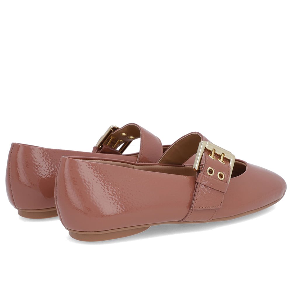 Sapatilha Rosa Verniz Tira Fivela Rosa 3