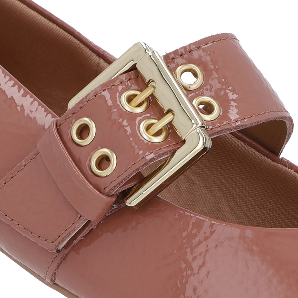 Sapatilha Rosa Verniz Tira Fivela Rosa 4