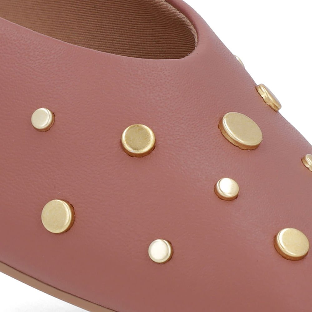 Sapatilha Rosa Couro Rebite Rosa 4