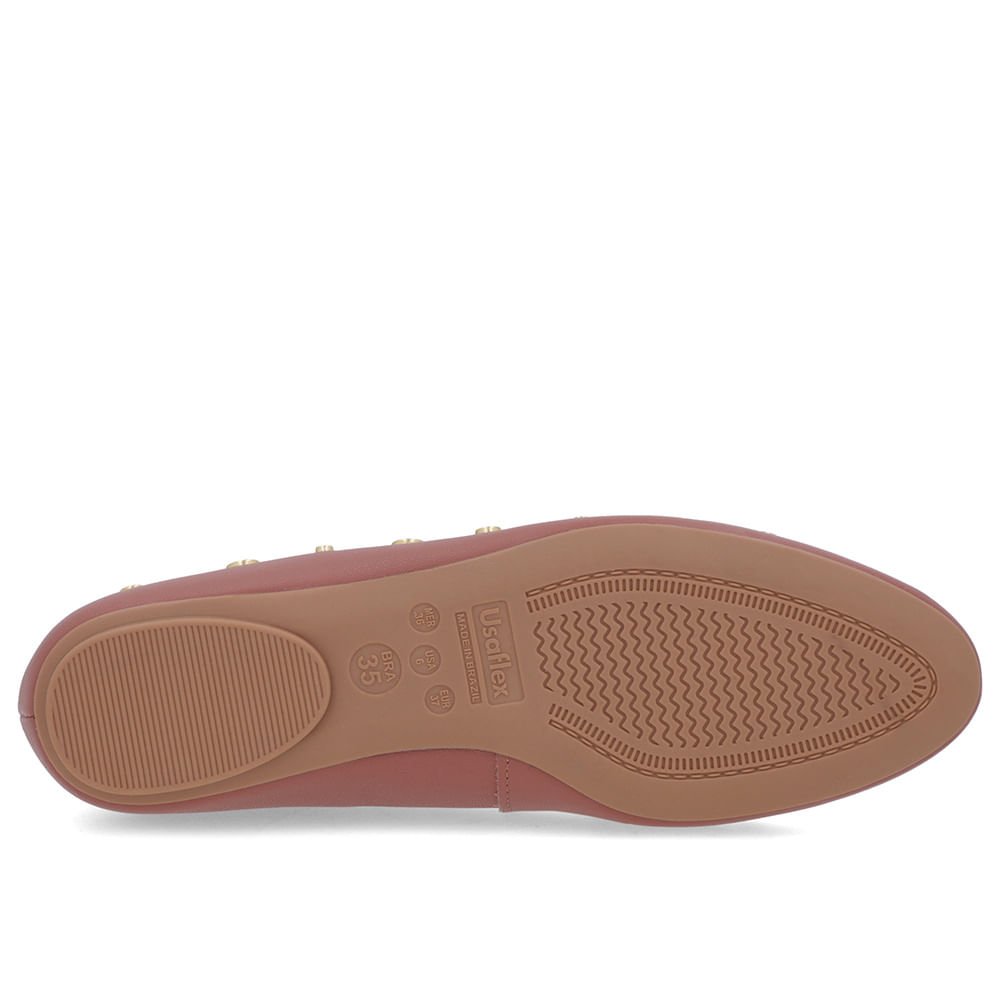 Sapatilha Rosa Couro Rebite Rosa 5