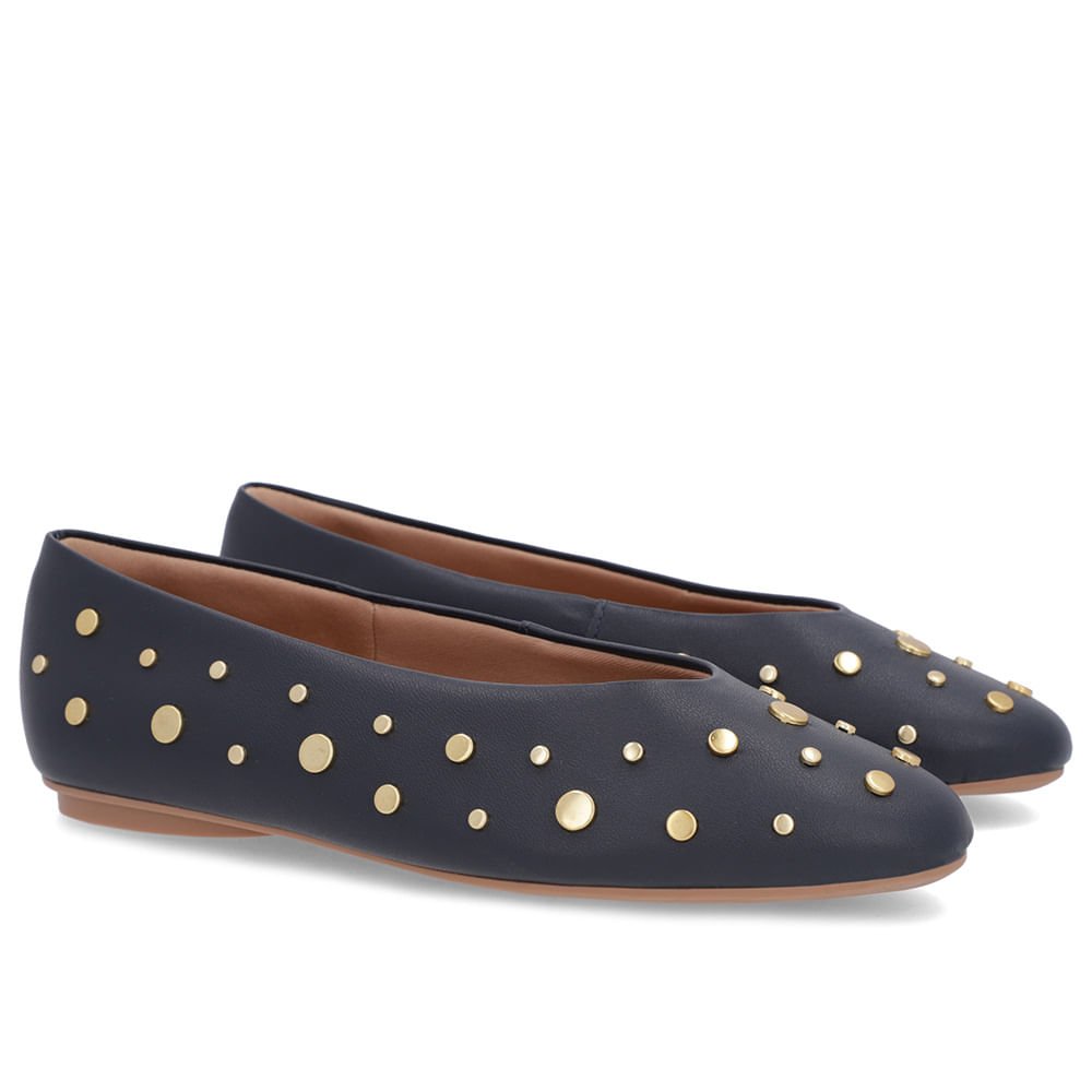 Sapatilha Azul Couro Rebite Azul 2