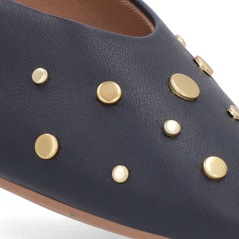 Sapatilha Azul Couro Rebite Azul 4