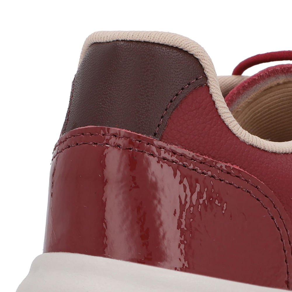 Tênis Vermelho Couro Sola Alta Cadarço Elástico Vermelho 4