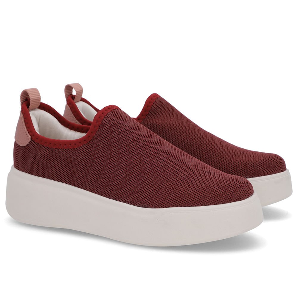 Tênis Vermelho Tecido Sola Alta Vermelho 2