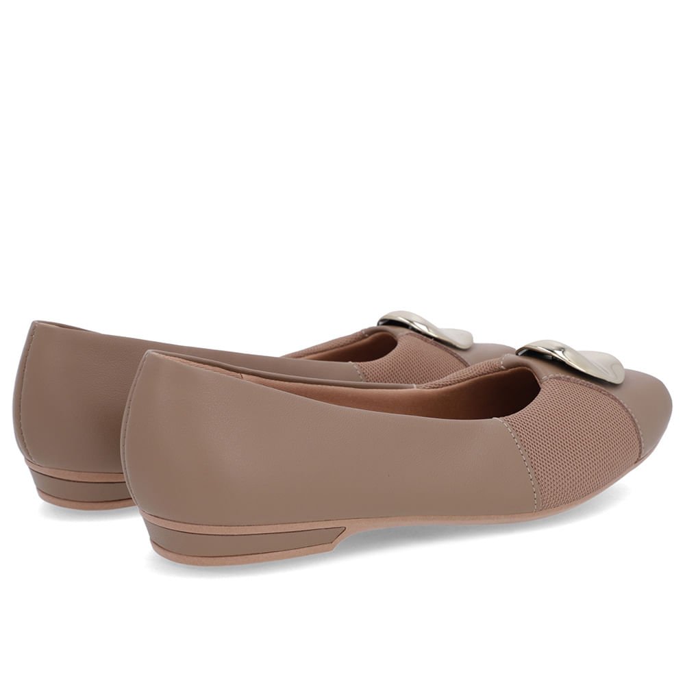 Sapatilha Marrom Couro Lateral Tecido Marrom 3