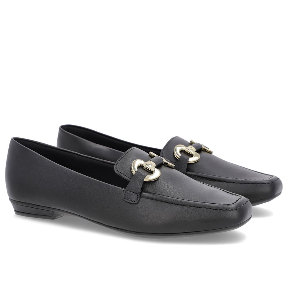 Loafer Preto Couro Bridão Preto 2