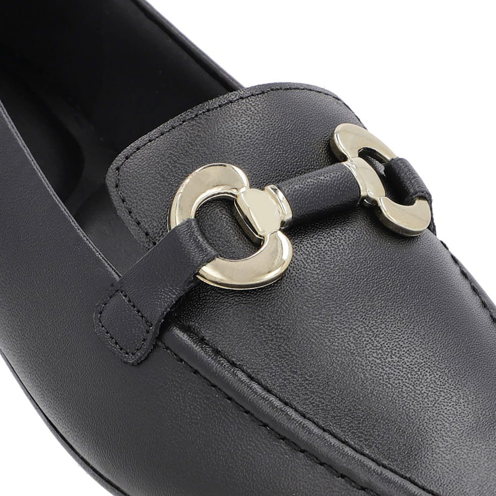 Loafer Preto Couro Bridão Preto 4