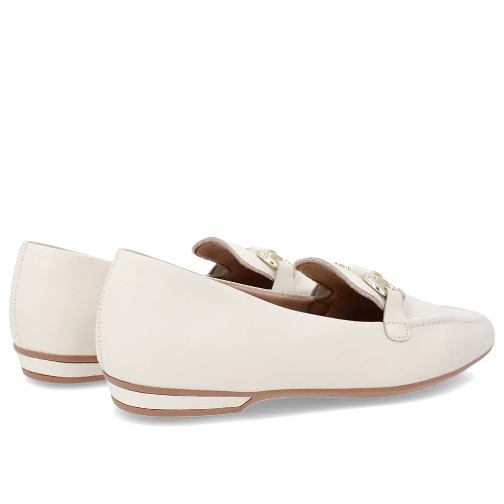 Loafer Branco Marfim Couro Bridão Branco 2