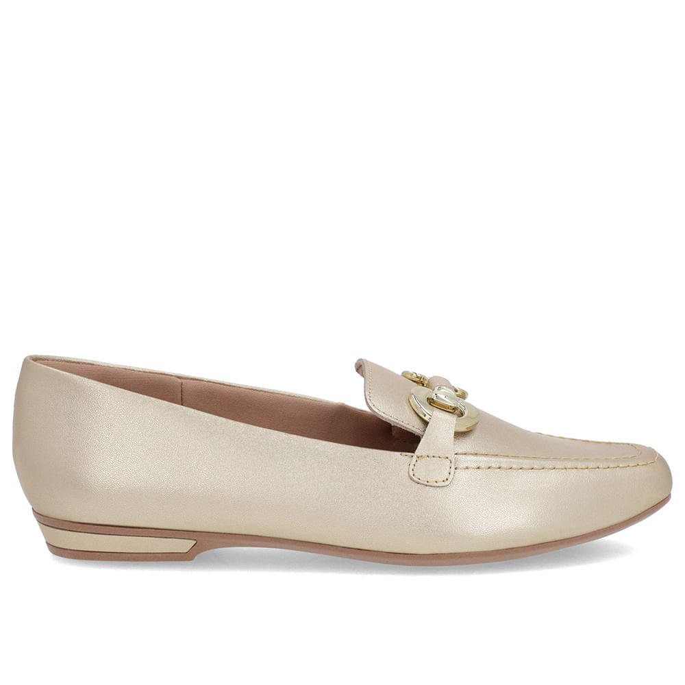 Loafer Dourado Couro Bridão