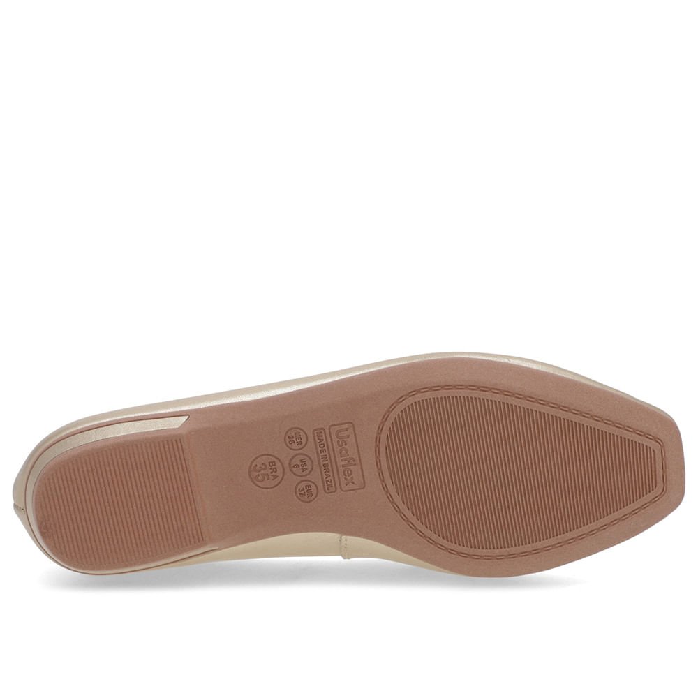 Loafer Dourado Couro Bridão Dourado 5