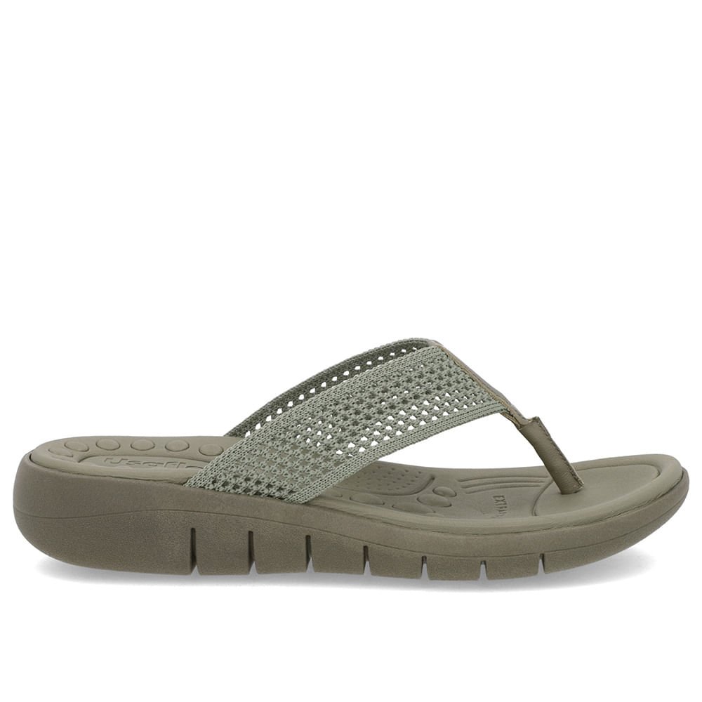 Chinelo Salto Rasteiro Tricot Verde