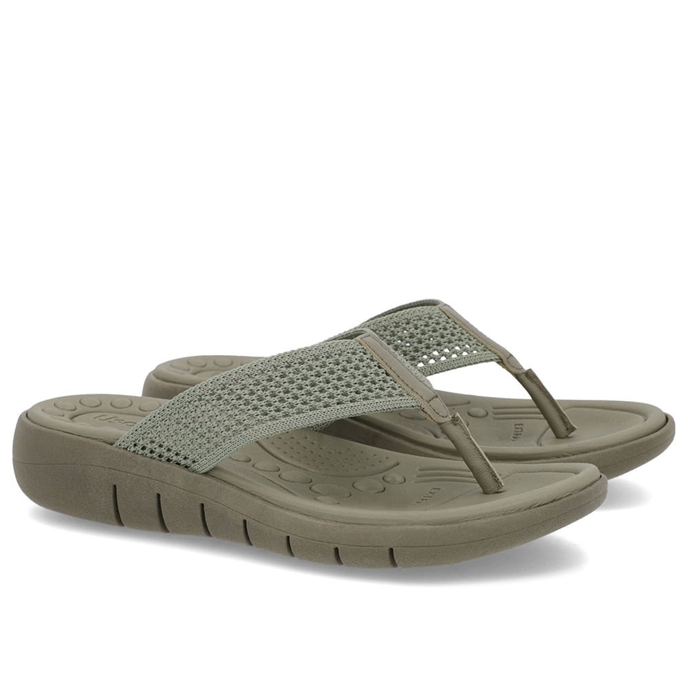 Chinelo Salto Rasteiro Tricot Verde Verde 2