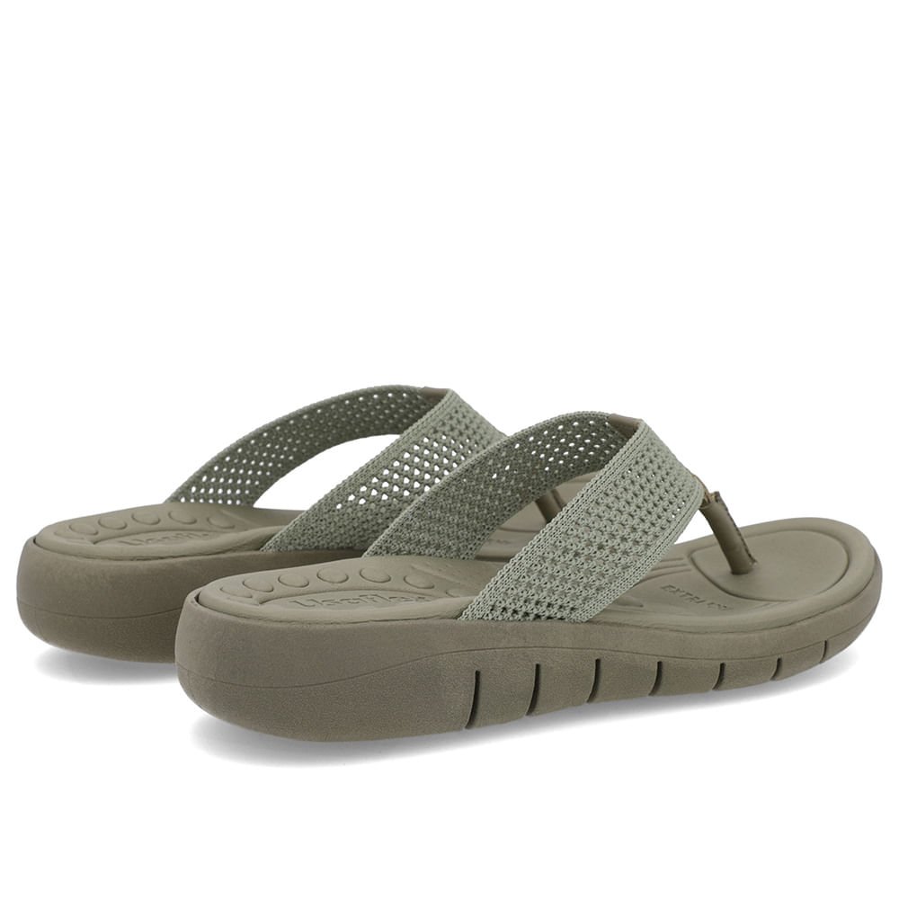 Chinelo Salto Rasteiro Tricot Verde Verde 3