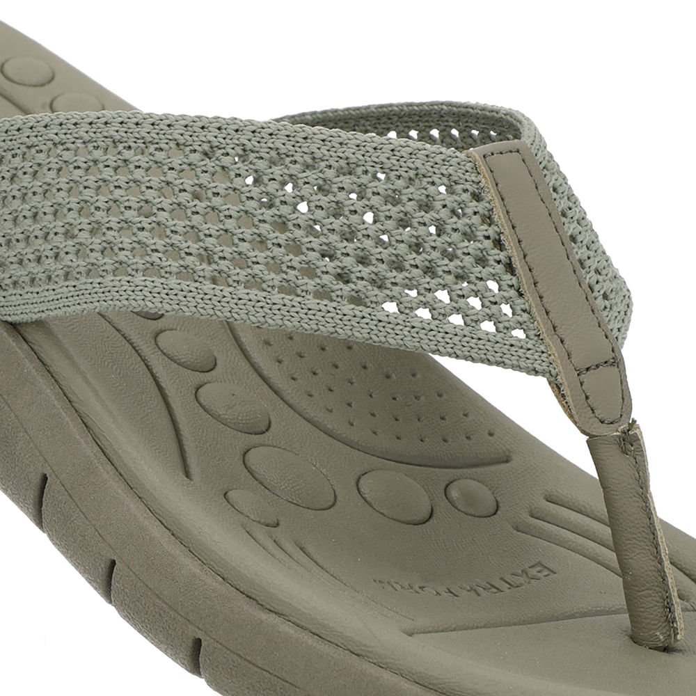 Chinelo Salto Rasteiro Tricot Verde Verde 4