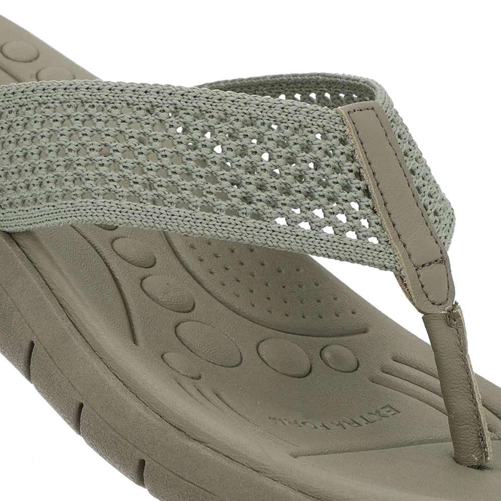 Chinelo Salto Rasteiro Tricot Verde Verde 4