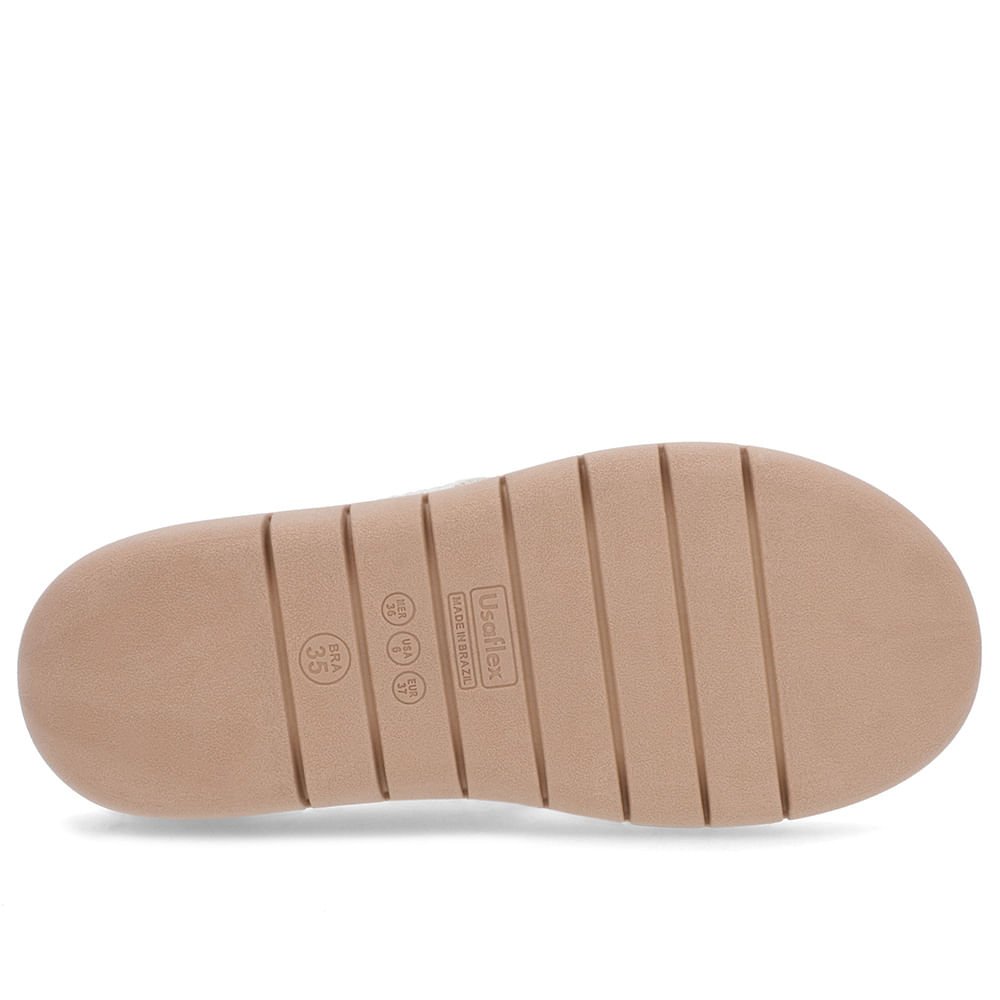 Chinelo Salto Rasteiro Tricot Branco Marfim Branco 5