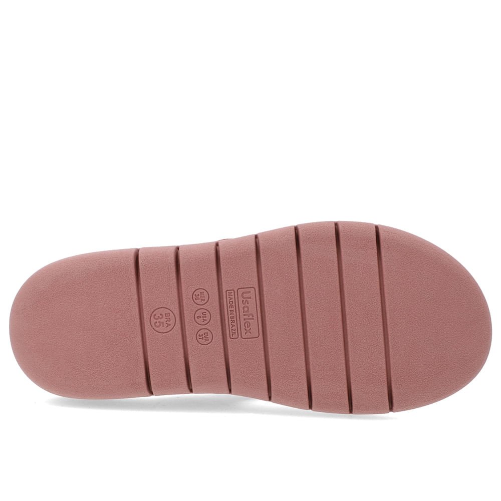 Chinelo Salto Rasteiro Tricot Rosa Rosa 5