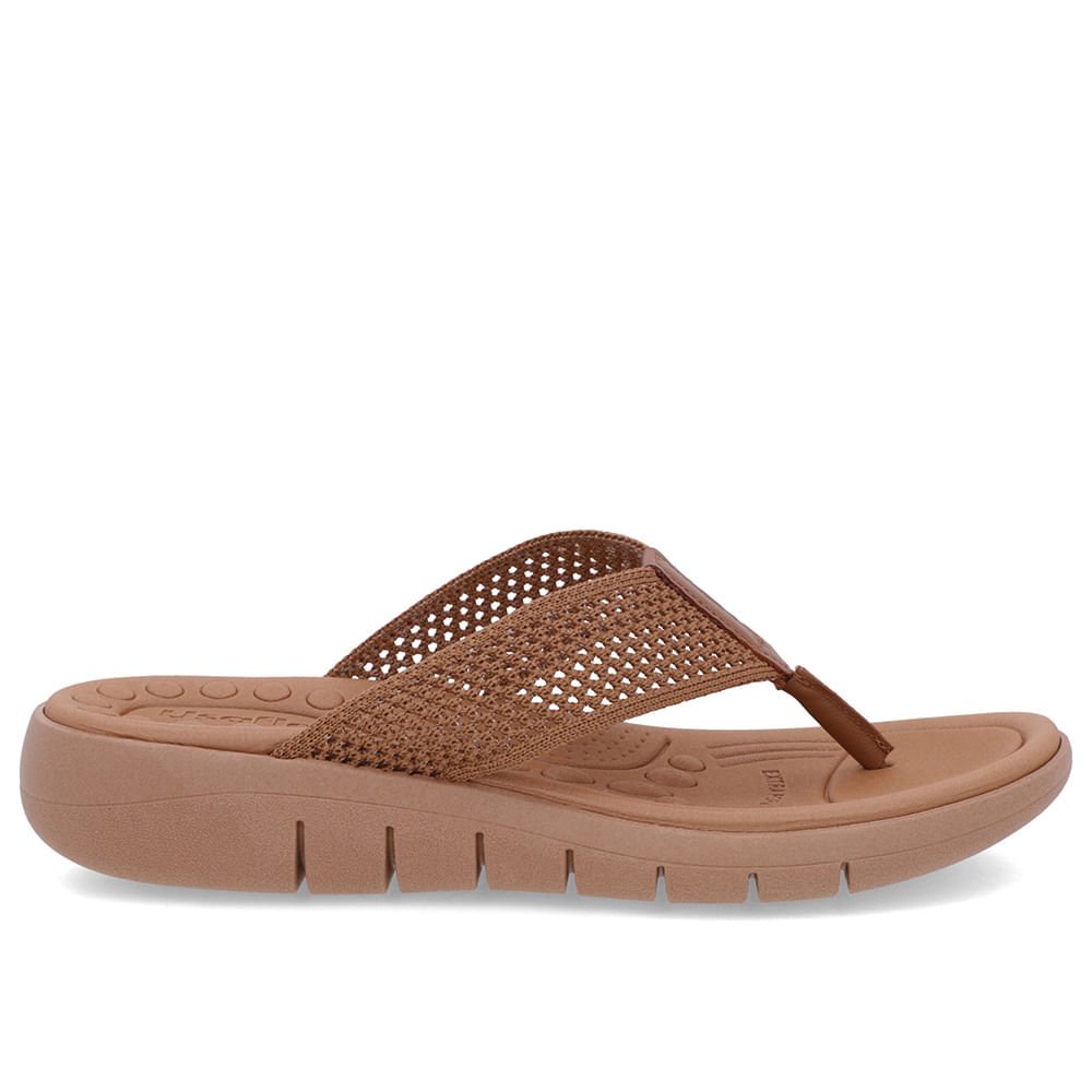 Chinelo Salto Rasteiro Tricot Marrom