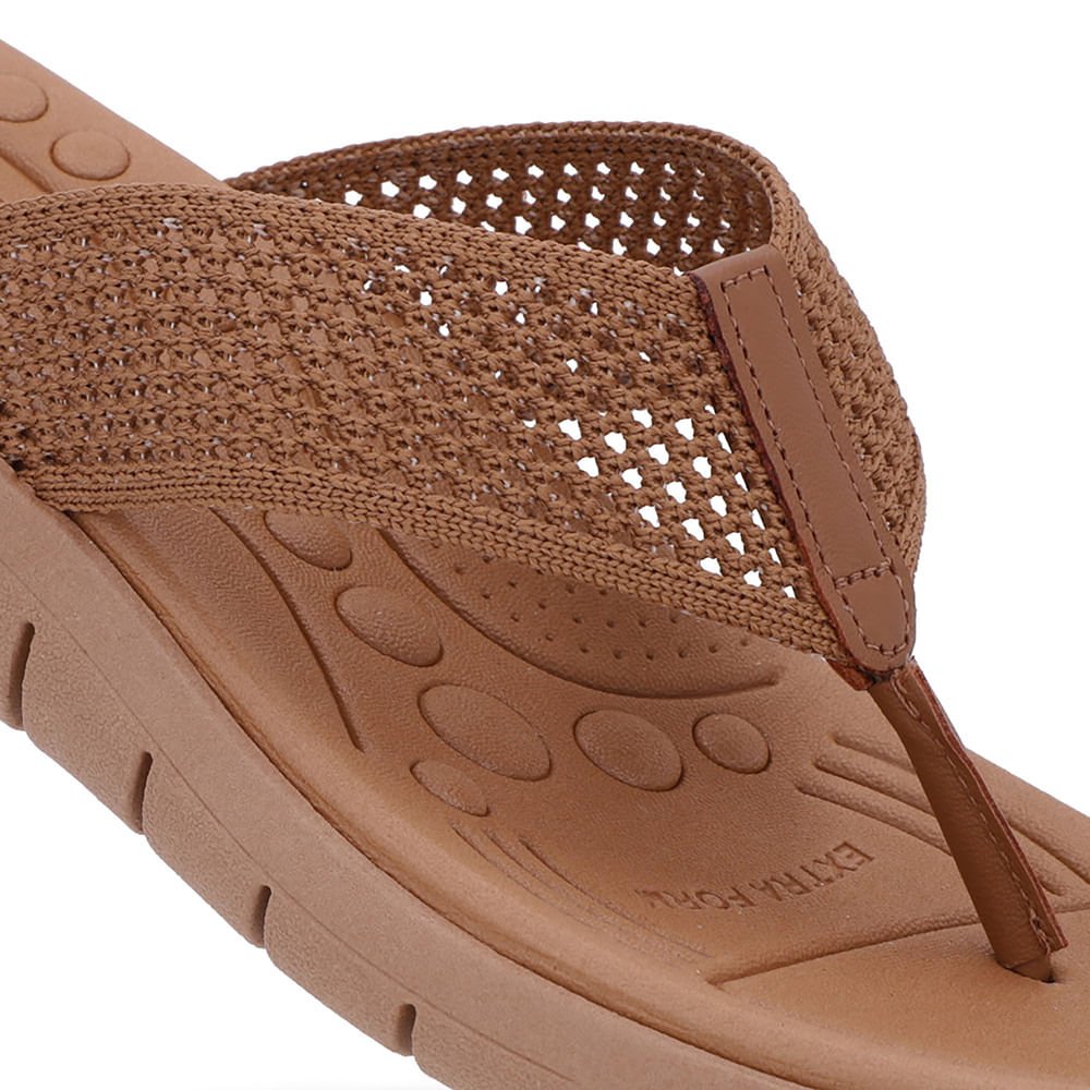 Chinelo Salto Rasteiro Tricot Marrom Marrom 4