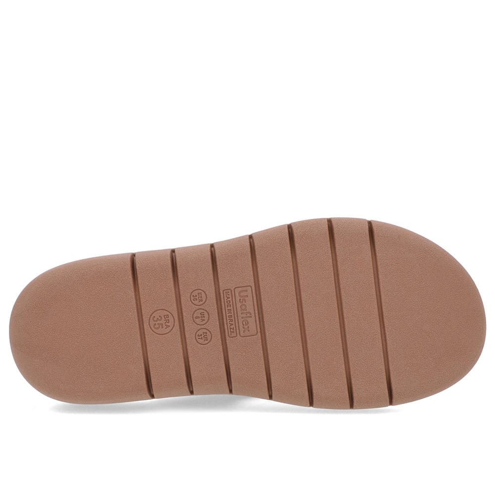 Chinelo Salto Rasteiro Tricot Marrom Marrom 5