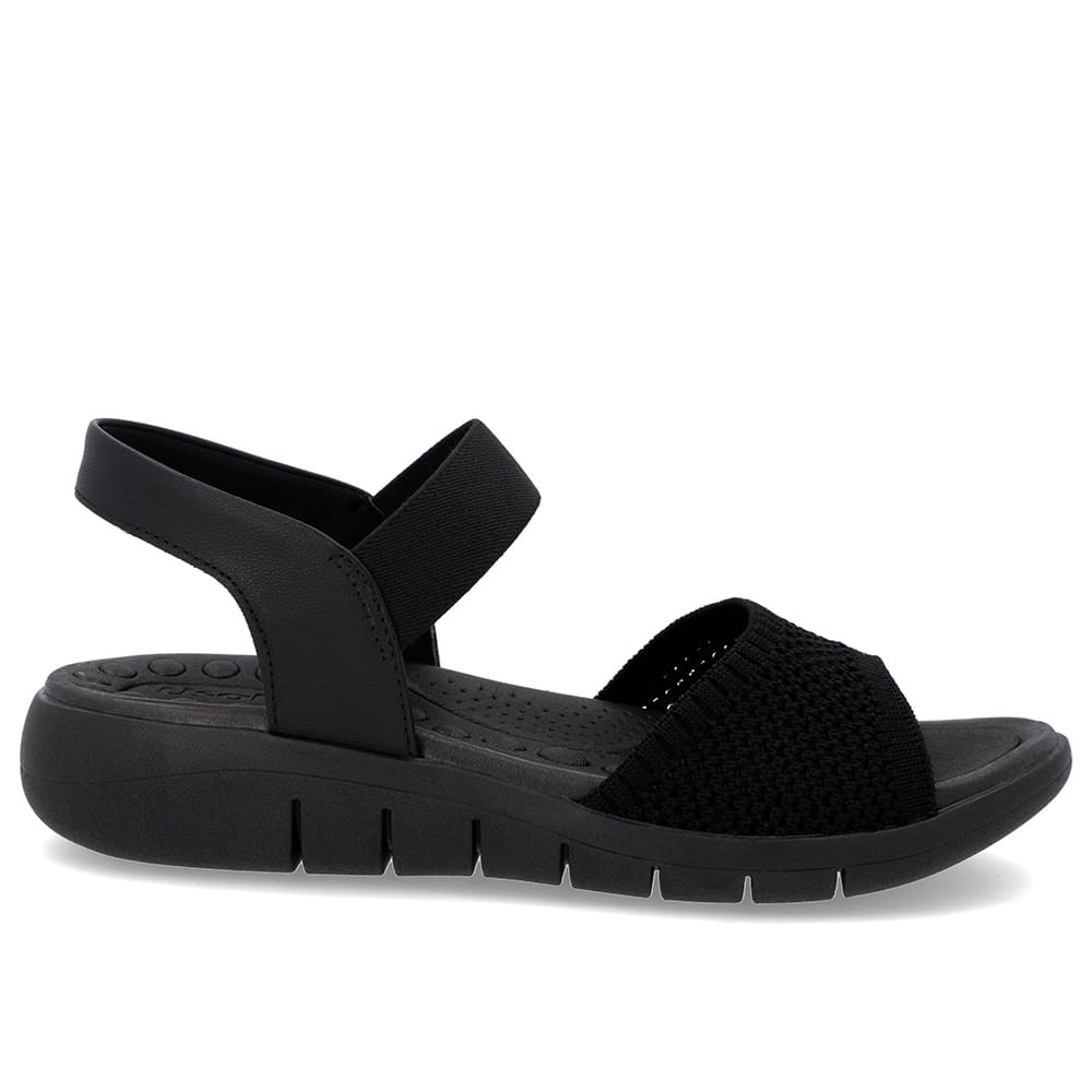 Sandália Tricot Preta Tira Elástico