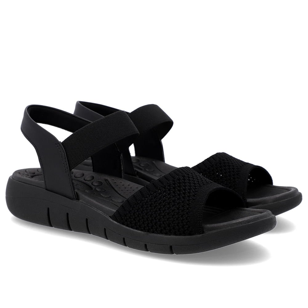 Sandália Tricot Preta Tira Elástico Preto 2