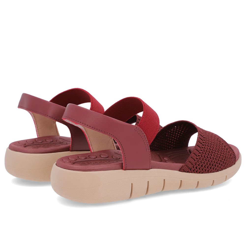 Sandália Tricot Vermelha Tira Elástico Vermelho 3