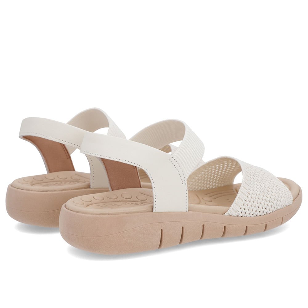 Sandália Tricot Branca Marfim Tira Elástico Branco 3