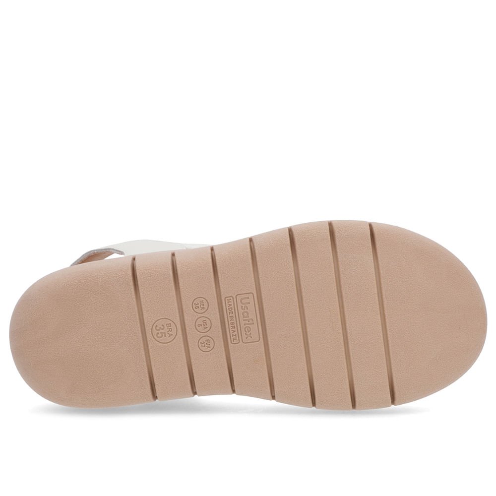 Sandália Tricot Branca Marfim Tira Elástico Branco 5