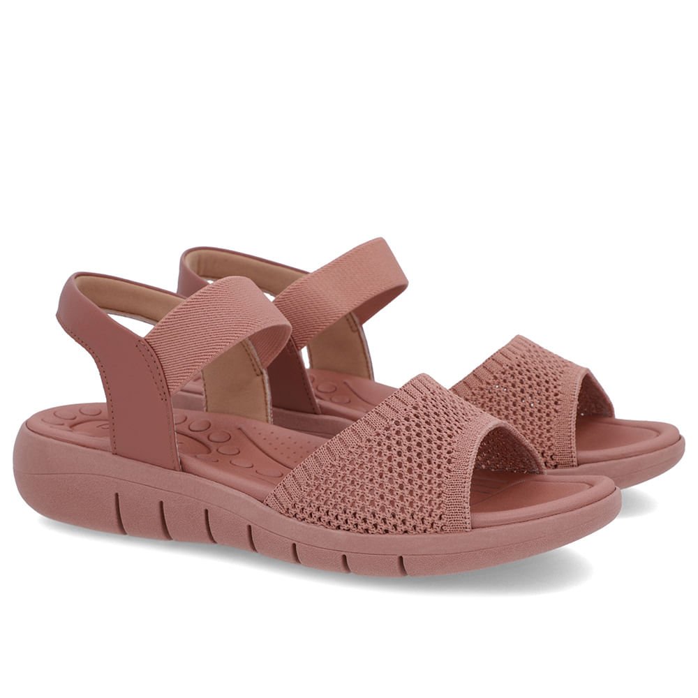 Sandália Tricot Rosa Tira Elástico Rosa 2