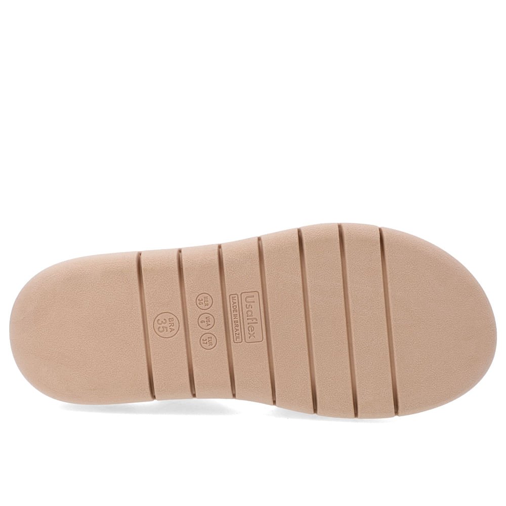 Sandália Couro Dourado Tira Fecho-Flex Dourado 5