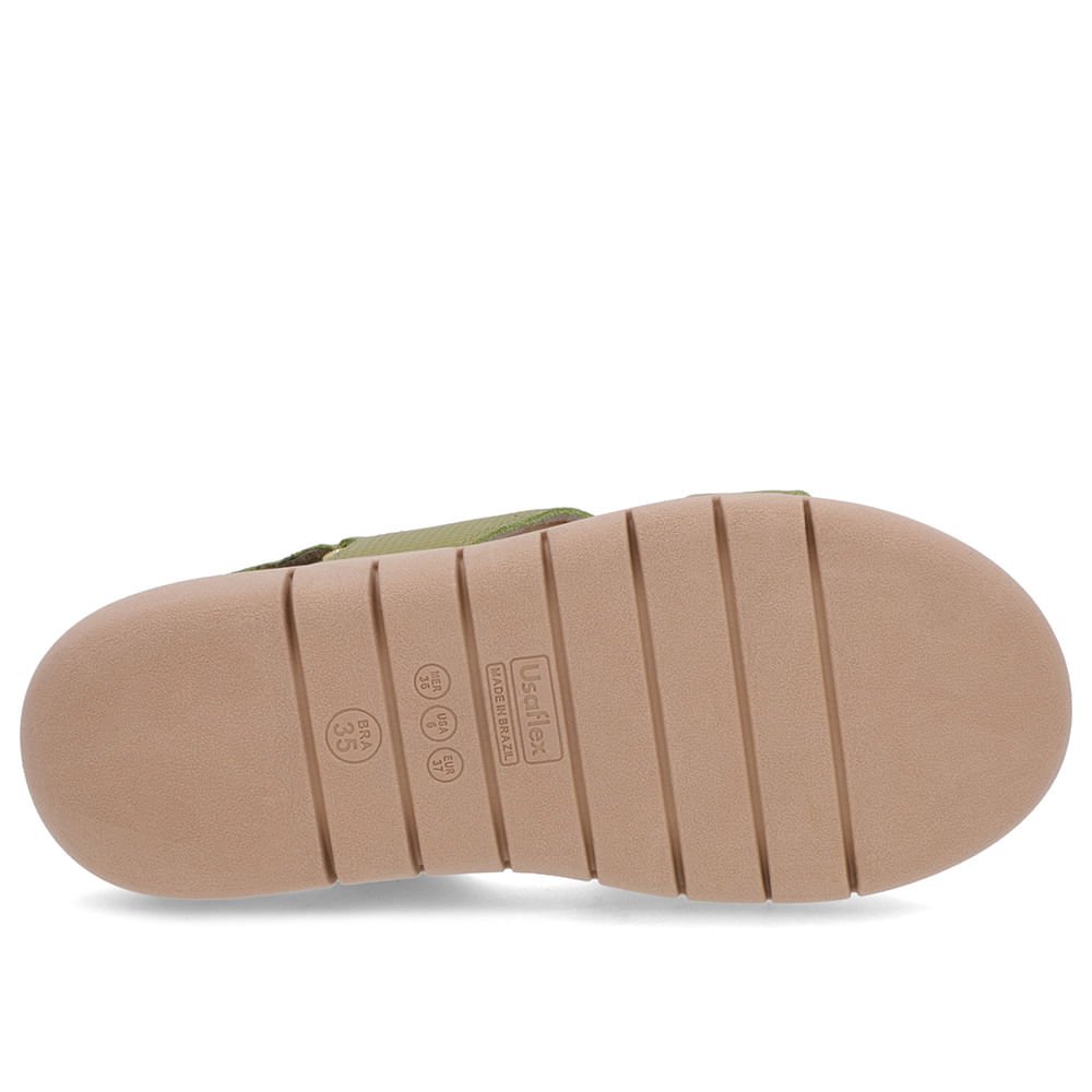 Sandália Couro Verde Tira Fecho-Flex Verde 5