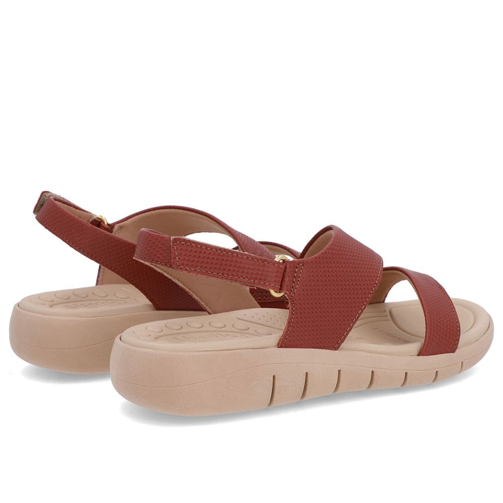 Sandália Couro Marrom Tira Fecho-Flex Marrom 3